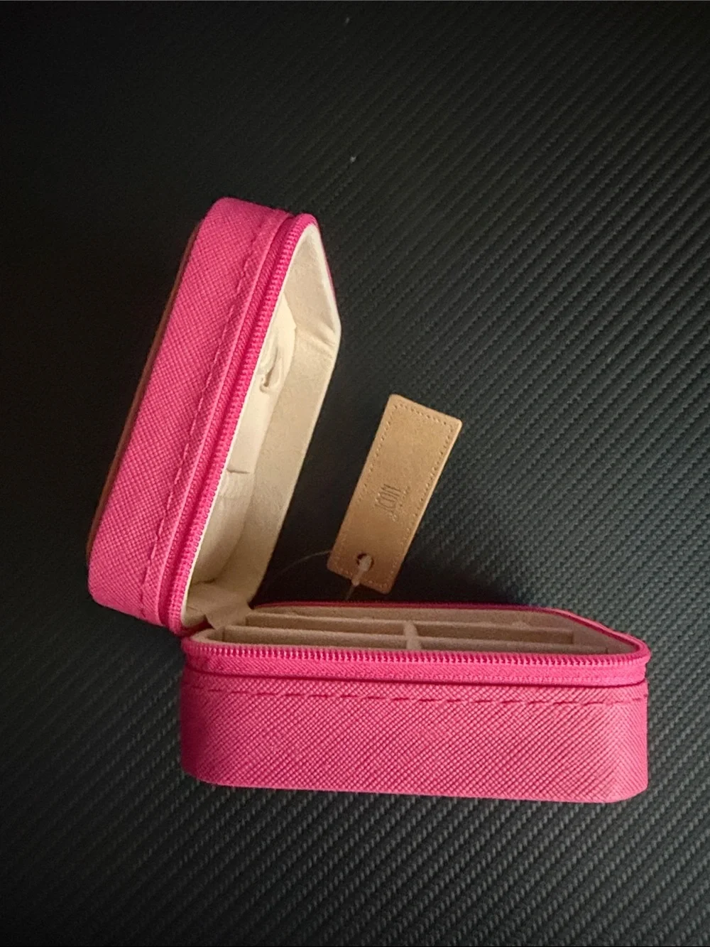 Pink Trim Square mini jewelry box with Highland Cow and Floral Appliqué